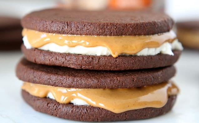 Homemade Oreos with peanut butter