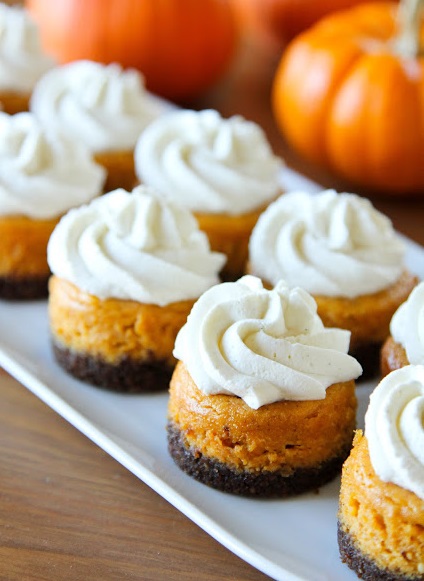 Mini Pumpkin Cheesecakes with Gingersnap Crusts