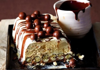 Choc-caramel Maltesers ice-cream cake